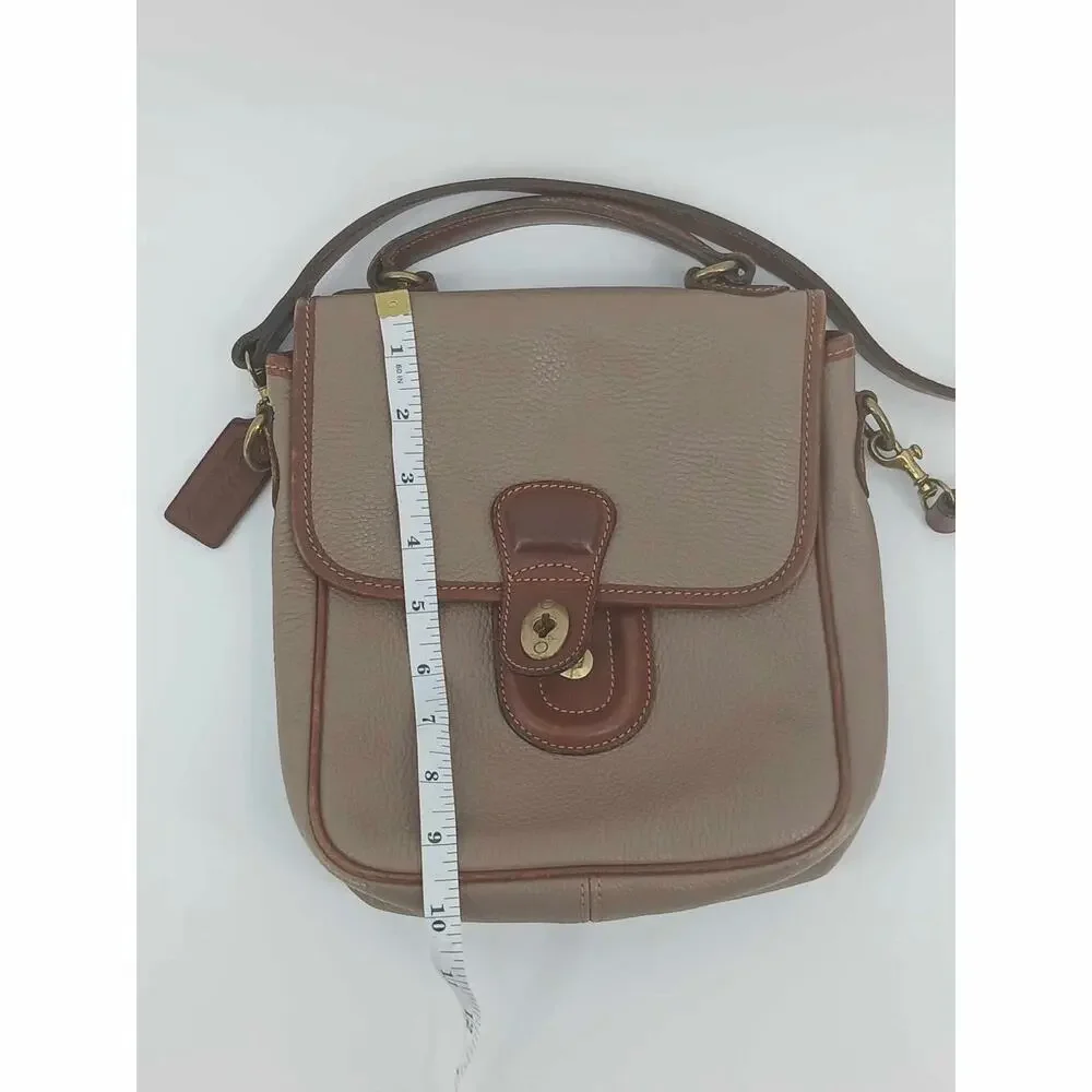 Vintage Leather crossbody, Coach Mini Durham 4211, bone and brown